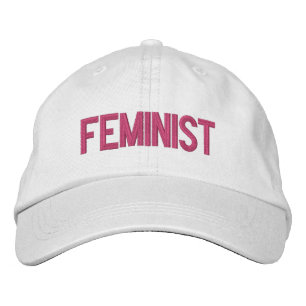 Boné rosa branco-rosa feminista
