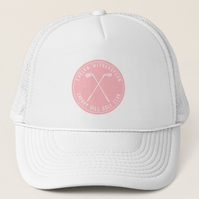 Boné Rosa de golfe personalizado (Frente)