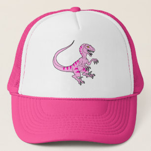 Boné Rosa de néon do velociraptor do vintage