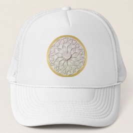 Boné Rosa Geométrico Dourado Padrão de Coração de AMOR