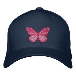Boné Rosa na borboleta de monarca cor-de-rosa