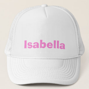 Boné Rosa Personalizado com Pontos Brancos e Rosa