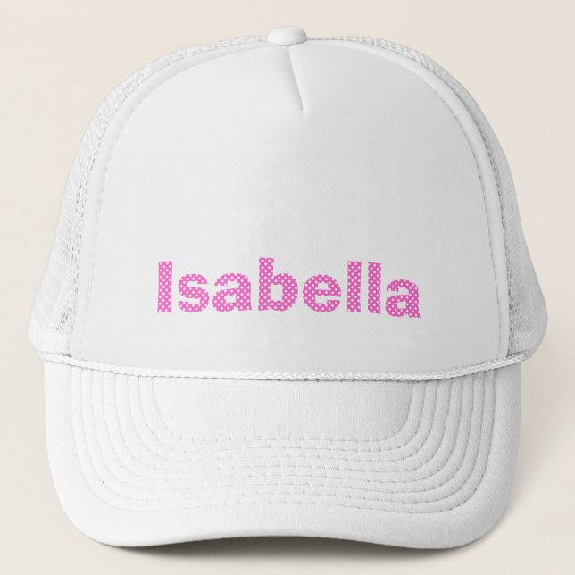 Boné Rosa Personalizado com Pontos Brancos e Rosa (Frente)