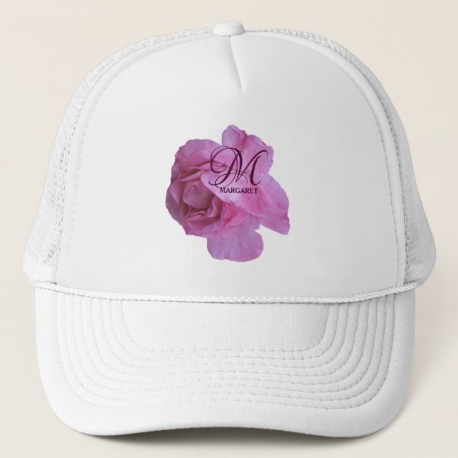 Boné Rosa rosa personalizável Tendência de nome Margare (Frente)