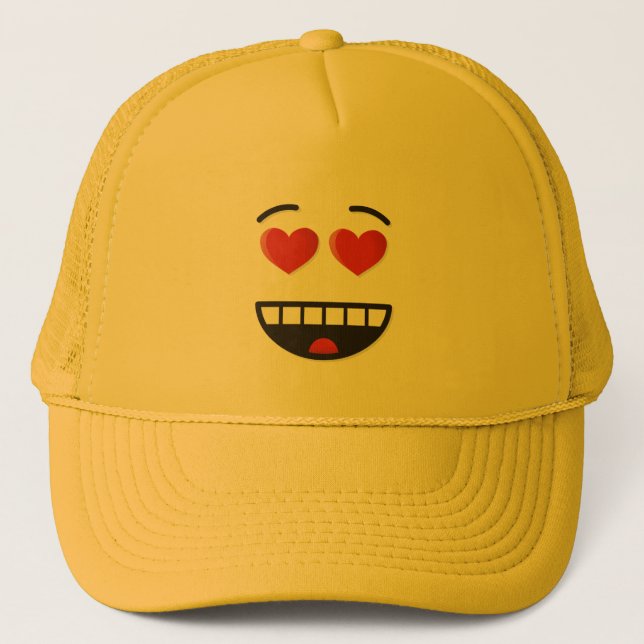 Boné Rosto sorridente com olhos em forma de coração (Frente)