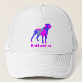Boné Rottweiler Cachorro Rosa e Silhueta Azul
