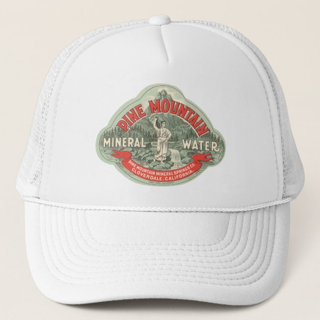 Boné Rótulo de Produto Antigo, Água Mineral Pine Mounta (Frente)
