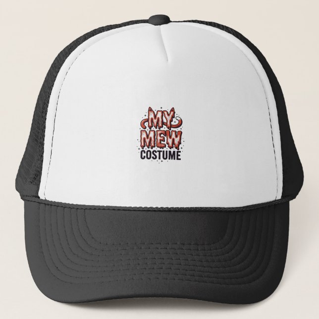 Boné Roupa de Gato Miando Engraçada de Halloween Design (Frente)