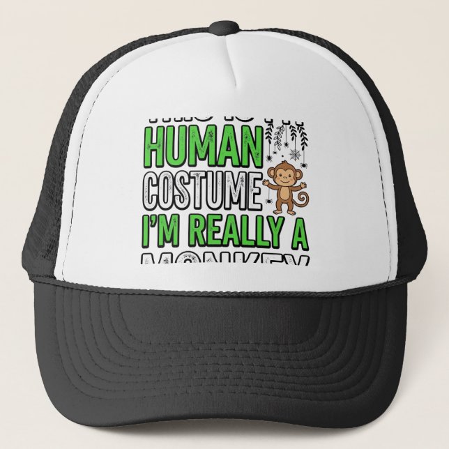 Boné Roupa de Humano de Macaco Engraçado Design de Cami (Frente)