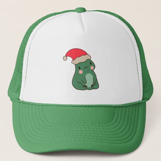 Boné Roupa de Natal de Sapo Kawaii para Festa (Frente)
