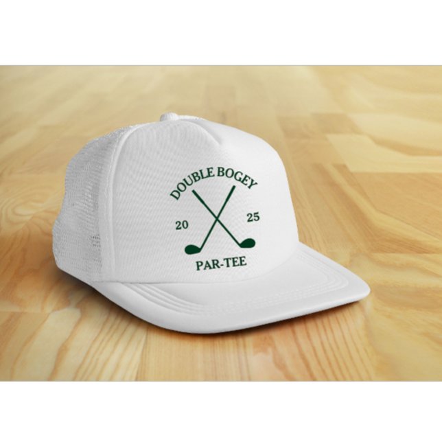 Boné Roupa moderna personalizada de golfe engraçado Tex (Modern custom golf lover green text trucker hat)