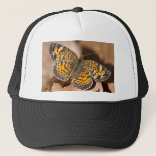 Boné Roupas e Presentes de Mariposa Marrom e Laranja