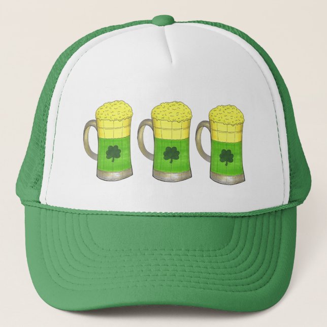 Boné Rua de Shamrock Mug de Green Beer Irish. Dia de Pa (Frente)