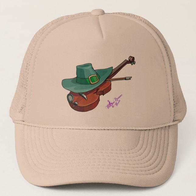 Boné Rua. Dia de Patricks Hat & Violin Trucker Hat (Frente)