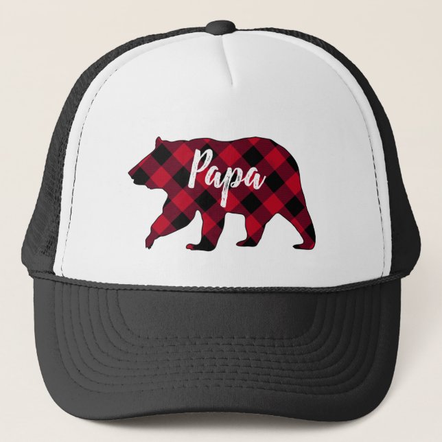 Boné Rustic Papa Bear Red Buffalo Xadrez Hat (Frente)