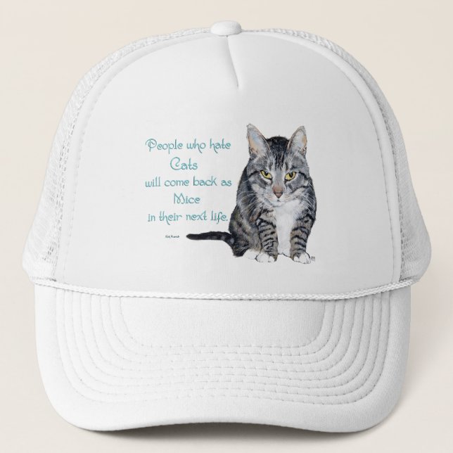 Boné Sabedoria Felina - Pessoas que odeiam Gatos (Frente)
