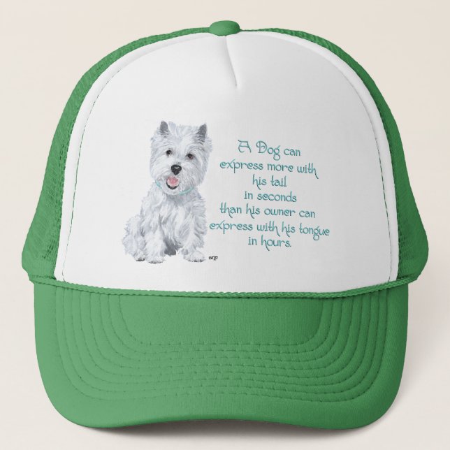 Boné Sabedoria Westie - Cauda ou Língua Balançando? (Frente)