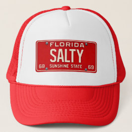 Boné Salty 1969 | Placa de Licença Retro Vermelha da Fl