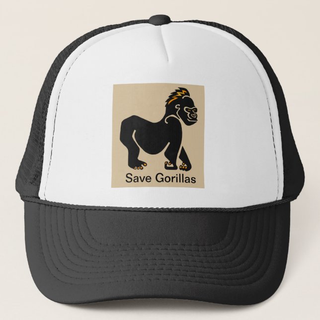 Boné Salve GORILAS - Amante de animais - Macaco - Prima (Frente)
