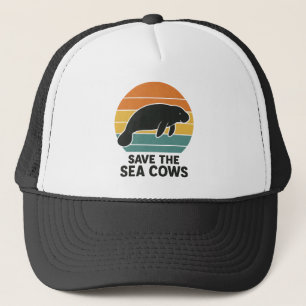 Boné Salve Os Peixes-Boi Retro Silhueta de Manatim Vint