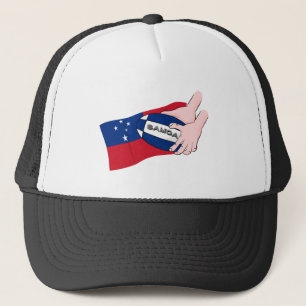 Boné Samoa Flag Rugby Ball Pass Cartoon