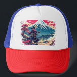 Boné Samurai Warrior at Mount Fuji Japanese Art<br><div class="desc">A striking Japanese-inspired design featuring a lone samurai warrior standing before Mount Fuji at sunset. This t-shirt blends traditional samurai spirit with beautiful scenic Japanese landscapes. Perfect for fans of samurai,  Japan,  manga aesthetics,  and minimalist ink illustrations. Makes a unique gift for lovers of Japanese culture and art.</div>