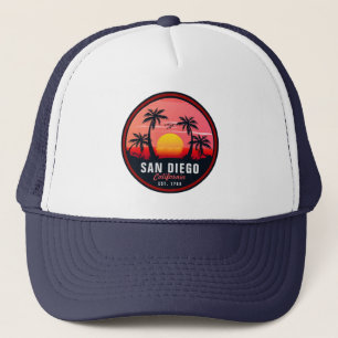 Boné San Diego California Retro Sunset Souvenirs 60s