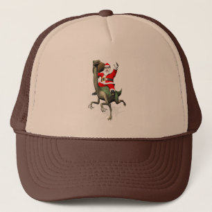 Boné Santa Claus Andando Em Gallimimus