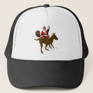 Boné Santa Claus Riding On Kangaroo