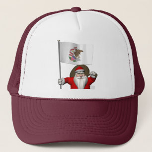 Boné Santa Claus With Ensign Of Illinois