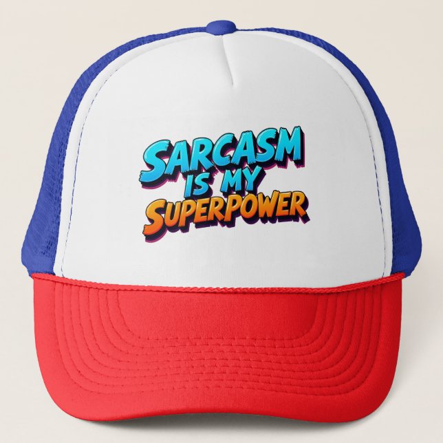 Boné Sarcasmo É Meu Superpoder - Estilo de Quadrinhos (Frente)