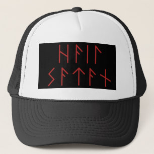 Boné Satã de granizo do Velho Vermelho Escuro Futhark