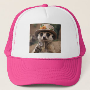 Boné "Saúde à vida: Gran Meerkat desfruta do vidro do v