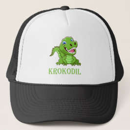 Boné schwarz weiß grün Krokodil
