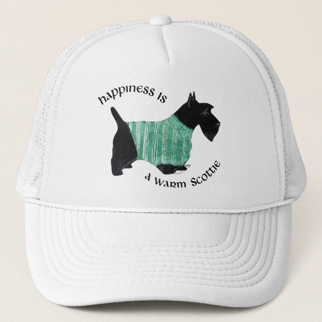 Boné Scottie com um Suéter Listrado Verde (Frente)
