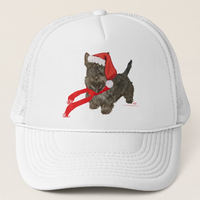 Boné Scottish Terrier é o ajudante do Papai Noel (Frente)