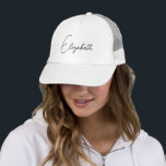 Boné Script Name Elegant Modern For Her Women Girl<br><div class="desc">Nome Da Letra Inicial Personalizada Para Ele Para O Seu Chapéu De Caminhoneiro Branco Da Tendy,  Modelo.</div>