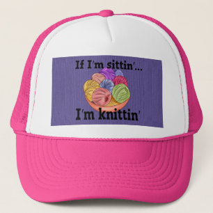 Boné Se estou sentada sou Knittin Trucker Hat