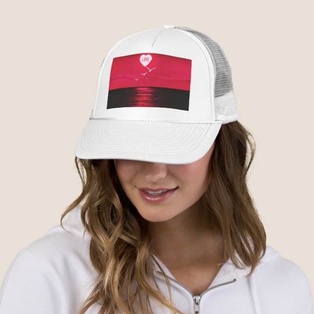 Boné Sea Sunset Love Trucker Hat Heart Romantic (In Situ)