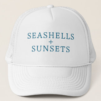 Boné Seashells & Sunsets Hat Vacation Beach Custom Cap
