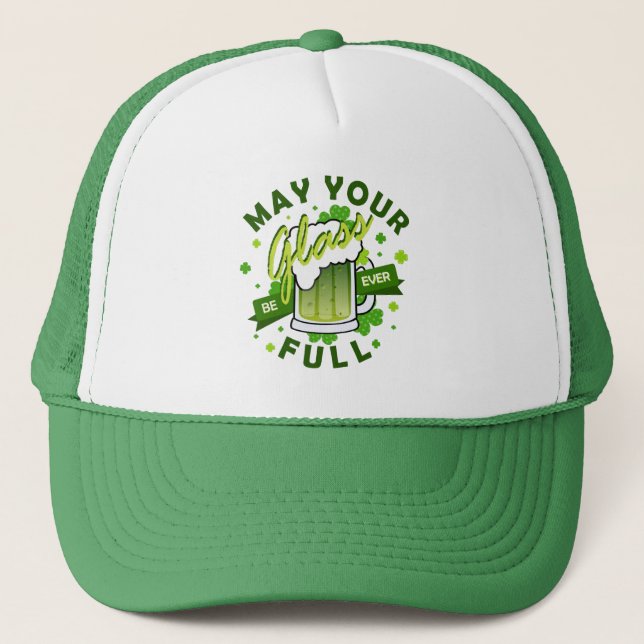 Boné Seja Seu Copo Cheio Cerveja Trevo Verde (Frente)
