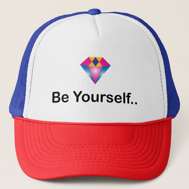 Boné Seja sua citação motivacional, diamante colorido (Frente)