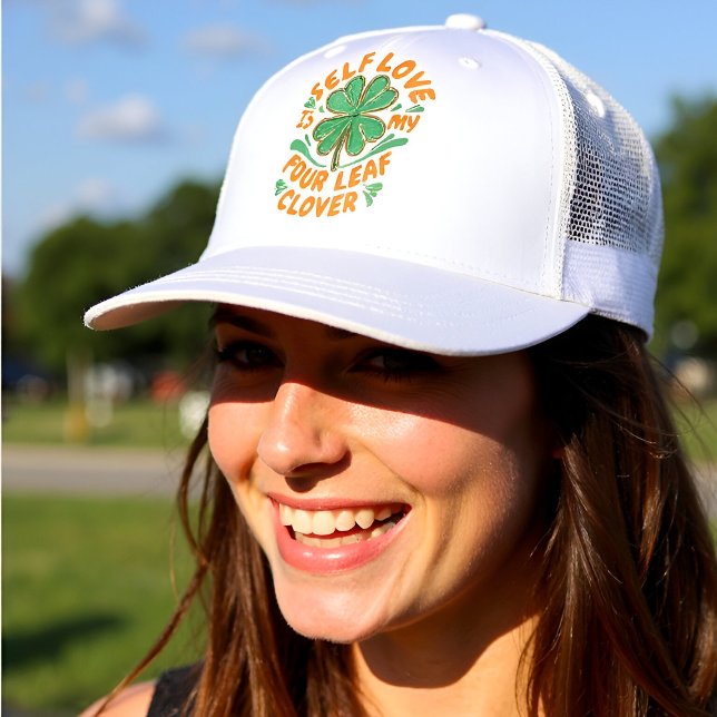 Boné Self Love Quatro Folha Clover Trucker Hat (Criador carregado)