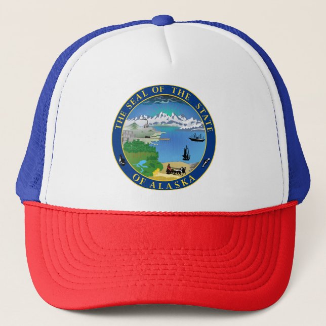 Boné Selo do Estado do Alasca EUA Trucker Hat (Frente)