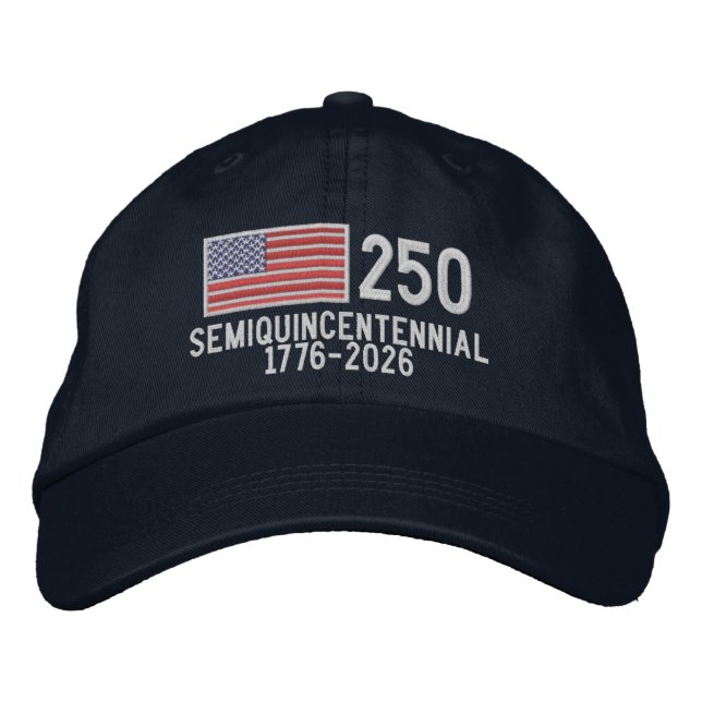 Boné Semiquincentenário dos EUA com bandeira americana  (Frente)