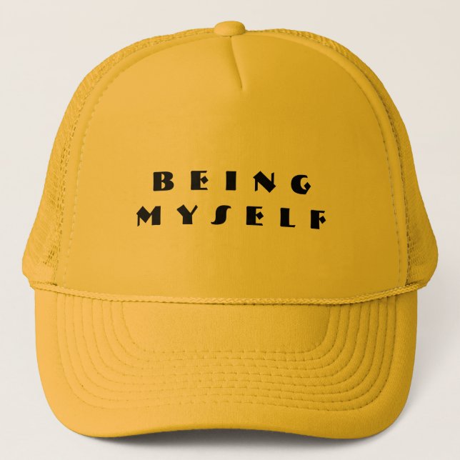 Boné Sendo Eu Próprio Texto Personalizado Trucker Hats (Frente)