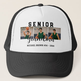 Boné Senior Grandma Custom 3 Photo Collage Basketball