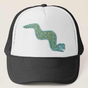 Boné Serpente-turquesa maia e ouro