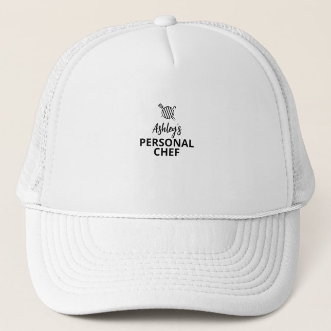 Boné Seu NOME Chef Pessoal, Chapéu de Grill, Personaliz (Frente)