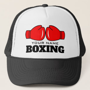 Boné Seu nome é boxe do chapéu do ginásio com luvas de